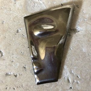 Vintage Mexico Sterling Silver Half Face Brooch